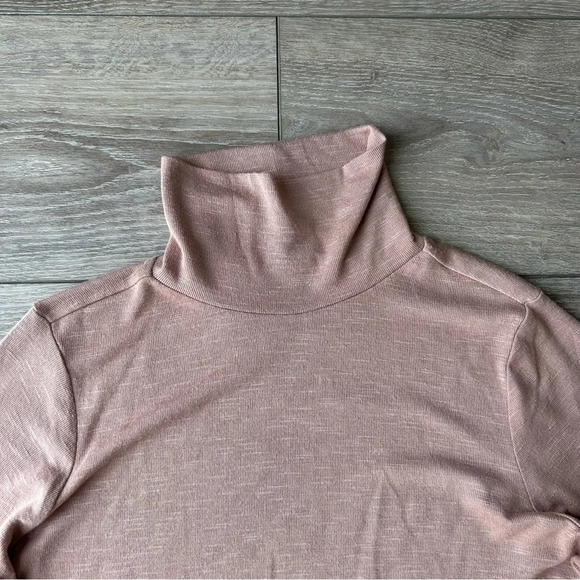 Super Soft Plush Turtleneck Sharkbite Hem Tunic Sweatshirt - Picture 6 of 16